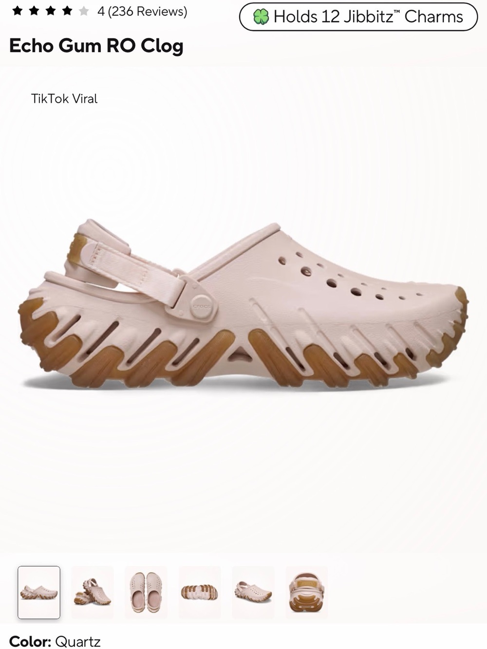 CROCS Echo Gum RO Clog in Quartz